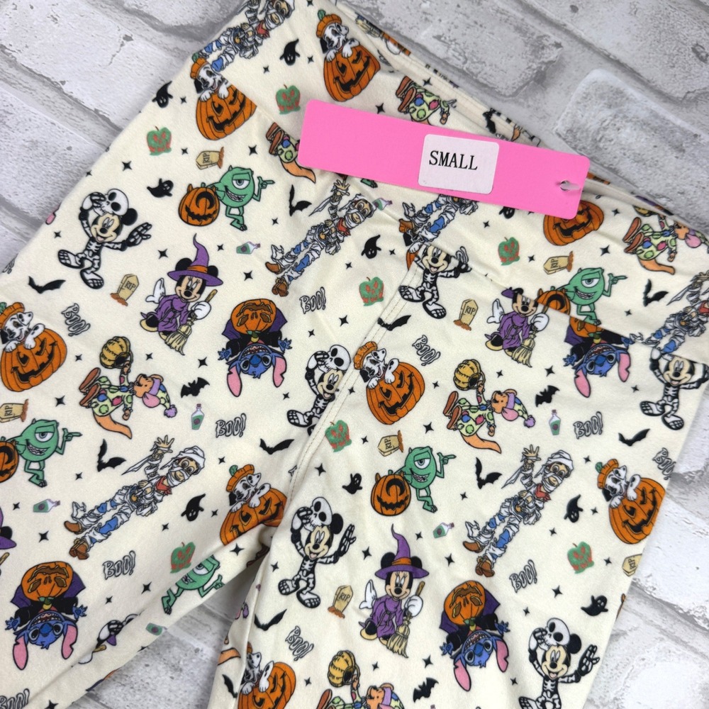 Charlie's Project Leggings Kids S Cream Friends Halloween Spooky Characters NWT